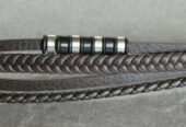 Modisches geflochtenes Lederarmband 4 Bänder für Männer.