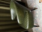 Eleganter Leder Sessel grün mit Steppung
