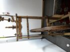 Antik Vintage Holz Spinnrad aus Massivholz