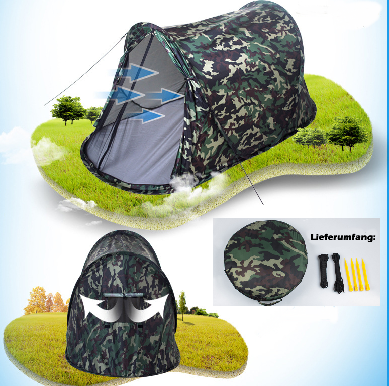 ⛺ Pop Up Wurfzelt 2 Personen 39 cm Packmass Wasserdicht