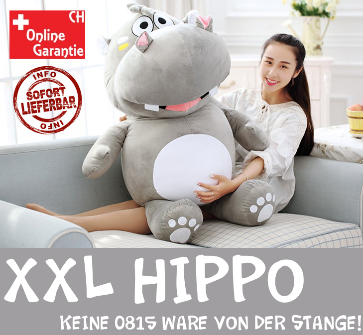Nilpferd Kuscheltier XXL 120 cm Riesiges Plüschtier
