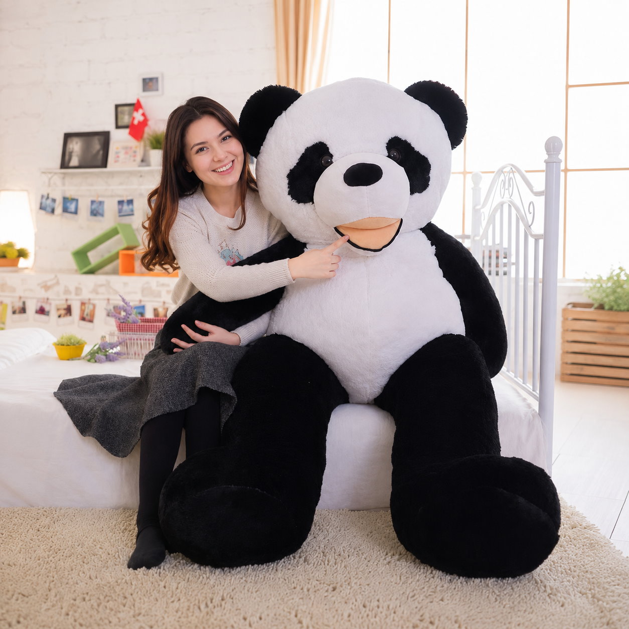 XXL Panda 200 cm sucht neues Zuhause (frisst nur Umarmungen)